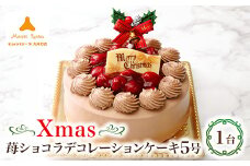 クリスマス苺ショコラデコレーションケーキ5号【1449936】