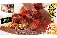 かながわブランド足柄牛とやまゆりポークのカレー4個セット【足柄牛 やまゆりポーク 肉 牛 豚 カレー ビーフカレー レトルトカレー 人気 おすすめ おいしい 便利 松田町】