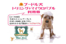 【プードル犬】トリミング＋マイクロバブル利用券（１回）