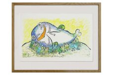 【著名アーティストシルクスクリーン版画作品】田島征三「ナマズを祝福するカエルたち」 