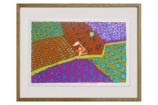 【著名アーティストシルクスクリーン版画作品】田島征三「蝶を追う少女」 