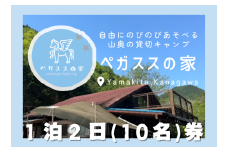 貸切キャンプ！八丁やまめつかみ取り＋薪サービス・ペガススの家【１泊２日・10名】宿泊券【 宿泊 宿泊券 体験 チケット 旅行 キャンプ アウトドア 神奈川県 山北町 】