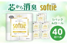 クリネックス ソフティ（ダブル）40ロール(4ロール×10パック)【日本製紙クレシア株式会社】開成町 トイレットペーパー トイレットロール ダブル まとめ買い といれっとぺーぱー [BDAM002]