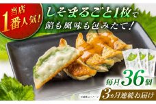 【全3回定期便】【3パック】餃子屋ヒロの 人気のしそ餃子【餃子屋ヒロ】開成町 餃子 点心 惣菜 冷凍 [BDAS010]