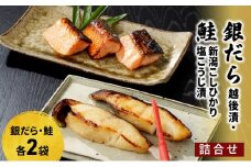 銀だら越後漬・鮭新潟こしひかり塩こうじ漬詰合せ（銀ダラ×2、鮭×2）