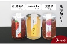 無添加ジャム　越後姫、ル・レクチェ、無花果の3本セット  いちご 洋ナシ イチジク ジャム セット お取り寄せ 新潟市