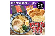 70-10長岡生姜醤油ラーメンセット（チャーシュー・メンマ付き）5食セット【小袋スープ】