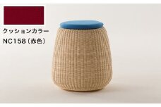 NC158A（赤色）籐スツール・クッション付