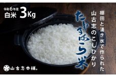 G3-6K03旧山古志村のこしひかり「たねすはら米」白米3kg（新潟県産コシヒカリ）