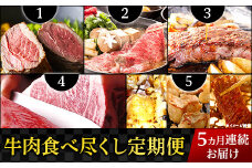 76-73A【5ヶ月連続お届け】牛肉食べ尽くし定期便