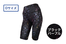 I4-58HA【カラー：ブラックパープル サイズ：O】A.A.TH for femtech/サニタリーハーフタイツ（プリント）（品番：AAP85FP2）