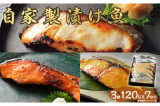 D7-08自家製漬け魚3種（120g×7切れ）