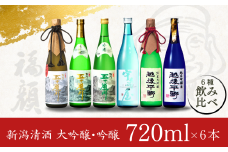 純米大吟醸・大吟醸・吟醸・大吟醸原酒 飲み比べセット（720ml×6本）日本酒 新潟清酒 地酒 [福顔酒造] 【057P001】