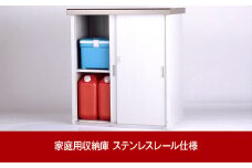 家庭用収納庫 ステンレスレール仕様 約92×52×高さ100cm 屋外 組立式 倉庫や物置で便利  [グリーンライフ] 【044P006】
