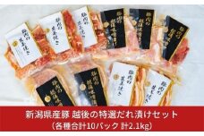 新潟県産豚 越後の特選だれ漬けセット 三条産和梨でやわらか 計10パック 約2.1kg【019S003】