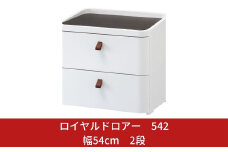 ロイヤルドロアー 542 幅54cm 2段 スリムタイプ アースホワイト squ+ 収納ケース 家具 キッチン 新生活 一人暮らし 【025S007】