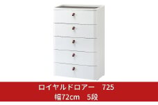 ロイヤルドロアー 725 幅72cm 5段 ワイドタイプ アースホワイト squ+ 収納ケース 家具 キッチン 新生活 一人暮らし 【047S001】