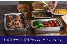 お料理はかどる 蓋付き角バット お得なボリュームセット 10点セット（角バット全サイズ各2個セット、ステンレスバット）  （1/1、1/2、1/3、1/4、1/2スリム 各2個入れ 計10点セット） 調理器具 キッチングッズ キッチンツール 燕三条製 ステンレス製 新生活 一人暮らし 【037S003】