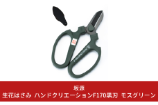 生花はさみ ハンドクリエーションF170黒刃 モスグリーン 花ハサミ 園芸ハサミ 生花用 園芸用品 ガーデニング用品 [坂源] 【011S127】