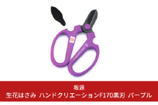 生花はさみ ハンドクリエーションF170黒刃 パープル 花ハサミ 園芸ハサミ 生花用 園芸用品 ガーデニング用品 [坂源] 【011S134】