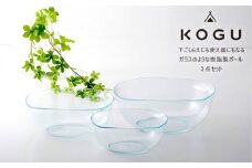 [KOGU]  耐熱クリアボウル 3点セット 耐熱200℃ 食洗機可 耐熱ボウル キッチン用品 燕三条製 下村企販 新生活 【013S092】
