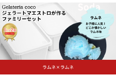 ジェラートマエストロが作るファミリーセット 1L×2 合計2L[ラムネ×2] ジェラート アイス 大容量 ファミリーパック 添加物不使用  [Gelateria coco]【017S113】