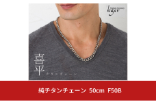 純チタンチェーン 50cm F50B チェーンネックレス メンズ レディース 喜平タイプ 燕三条製  [leger(レジエ)]【031S017】