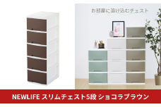 NEWLIFE スリム5段 ショコラブラウン 収納ケース 衣装ケース プラスチック 新生活 引っ越し 大容量 引き出し プラスチック 収納棚 おしゃれ 押入れ 押し入れ収納 リビング収納 10000円以下 1万円以下 【010S621】