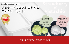 ジェラートマエストロが作るファミリーセット 1L×2 合計2L[ピスタチオ・いちごミルク] ジェラート アイス 大容量 ファミリーパック 添加物不使用  [Gelateria coco]【017S092】