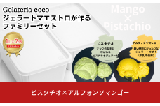 ジェラートマエストロが作るファミリーセット 1L×2 合計2L[ピスタチオ・アルフォンソマンゴー] ジェラート アイス 大容量 ファミリーパック 添加物不使用  [Gelateria coco]【017S096】