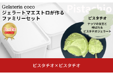ジェラートマエストロが作るファミリーセット 1L×2 合計2L[ピスタチオ×2] ジェラート アイス 大容量 ファミリーパック 添加物不使用  [Gelateria coco]【017S097】
