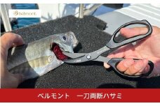 [ベルモント]一刀両断ハサミ-ikejime 魚 締め 捌き フッ素加工 ステンレス フィッシング セレーション加工 キッチンばさみ キッチンバサミ 【010S761】