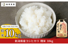 先行予約 新潟県産コシヒカリ(従来品種) 10kg 令和7年産 2025年産こしひかり 白米 食味検査で高評価 [飯塚農園]【020S057】