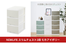NEWLIFE スリム3段 モカアイボリー 収納ケース 衣装ケース プラスチック 新生活 引っ越し 大容量 引き出し プラスチック 収納棚 おしゃれ 押入れ 押し入れ収納 リビング収納 10000円以下 1万円以下 【010S607】