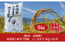 先行予約 [定期便5kg×3か月] 新潟県産 こしひかり 新潟県 三条市 下田産 コシヒカリ 精米 白米 【030S036】