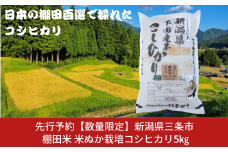 先行予約 [数量限定] 棚田米 米ぬか栽培コシヒカリ5kg 新潟県 三条市 下田産 こしひかり 5kg 精米 白米 【014S086】
