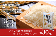[定期便10kg×3ヶ月] 特別栽培米 コシヒカリ10kg 令和7年産 新潟県認証 新潟県三条市産 こしひかり 3か月連続でお届け【053S002】