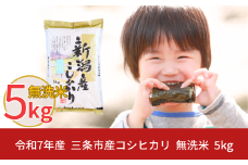 新米 先行予約 無洗米 新潟県三条市産コシヒカリ 5kg こしひかり 令和7年産 米 [株式会社白熊]【010S100】