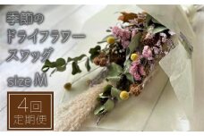 【3ヶ月に1回お届け】年4回定期便 季節のドライフラワー Mサイズ スワッグ 2月・5月・8月・11月お届け[ZH635]