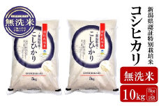 【令和6年産米】コシヒカリ 無洗米 10kg（5kg×2袋） 新潟県認証特別栽培米 お米 新潟県産 アグリーホンマ[Y0365]