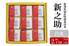 【令和6年産米】新潟県認証特別栽培 新之助 白米 2.7kg（300g×9袋）アグリーホンマ[Y0386]