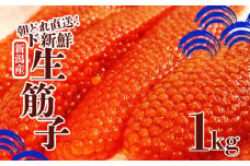 令和6年産 生筋子 1kg【 いくら 鮭 生いくら 海鮮 鮮魚 朝どれ 朝採れ とれたて 国産 新潟県産 お正月 おせち 年末 年始 贈答 予約 いくら はらこ 筋子 魚水島】
