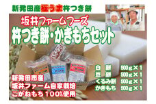かきもち＆杵つき餅セット 4種【 ふるさと直送！ 産地直送 餅 もち おもち セット 正月 坂井ファーム  かきもち きねつきもち 杵つき餅 まめもち 豆餅 くるみ くるみ餅 お正月 せいだ 新潟 新発田 C39_01 】