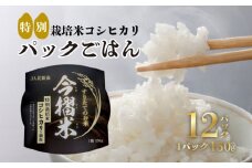 JA北新潟特別栽培米コシヒカリ（今摺米パックごはん12個）【 新潟県 JA北新潟 北新潟農業協同組合 米 コシヒカリ 今摺米 パックごはん レトルト 特別栽培米 セット  防災 非常食 常備 備蓄食 今ずり米 災害 150g 12個 D66 】