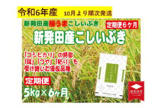 【定期便】 令和6年産先行予約 新潟県産 こしいぶき 5㎏×6か月 【 新潟県 新潟産 新潟米 新発田産 新発田 お米 米 こしいぶき とんとん市場 せいだ 5kg 30kg 6か月 半年 定期便 数量限定 玄米 先行予約 D56_02Y 】　