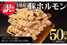 訳あり 豚ホルモン串 50本 国産 豚肉 串 串焼き おつまみ ホルモン 小腸 BBQ バーベキュー アウトドア 冷凍 サトウフーズ 新潟県 新発田市 satofoods001