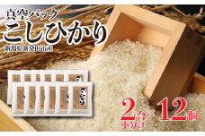 新潟県産 米 コシヒカリ 真空パック 2合 12個 3.6kg 小分け 新発田産 備蓄 非常 防災 長期保存 アウトドア こしひかり 令和6年産 新潟県 新発田市 三糧 こめ sanryo001