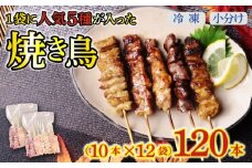 配達日指定可 焼き鳥 120本 もも 皮 せせり 砂肝 ぼんじり 5種盛 10本×12袋 小分け 大容量 やきとり 焼鳥 鶏肉 とりにく とり 鳥 鶏 串 串焼き おつまみ あて ビール BBQ 焼き鳥セット おいしい バーベキュー アウトドア 冷凍 サトウフーズ 新潟県 新発田市 satofoods007