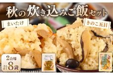 【先行予約】 炊き込みご飯セット 各4袋 きのこ五目の炊き込みご飯 まいたけ混ぜご飯 2合用 無添加 保存料 着色料 不使用 混ぜご飯 秋 きのこ 舞茸 炊き込みご飯 ご飯 お米 簡単 手軽 かじかわ農場食品 新潟県 新発田市 kajikawa013