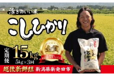 【定期便 10月中旬発送開始】 金賞米 コシヒカリ 5kg 3ヶ月 令和7年産 定期便 3回 こしひかり 精米 白米 ご飯 おにぎり 弁当 新潟県産 新発田産 新潟 米 お米 こめ 受賞 越後新鮮組 新潟県 米 新潟県 新発田市 shinsengumi005
